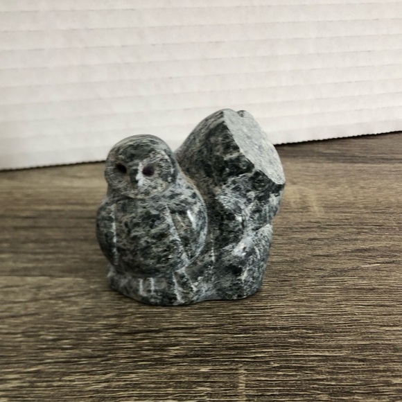 Hand Carved Stone Owl Figurine - Picture 2 of 14